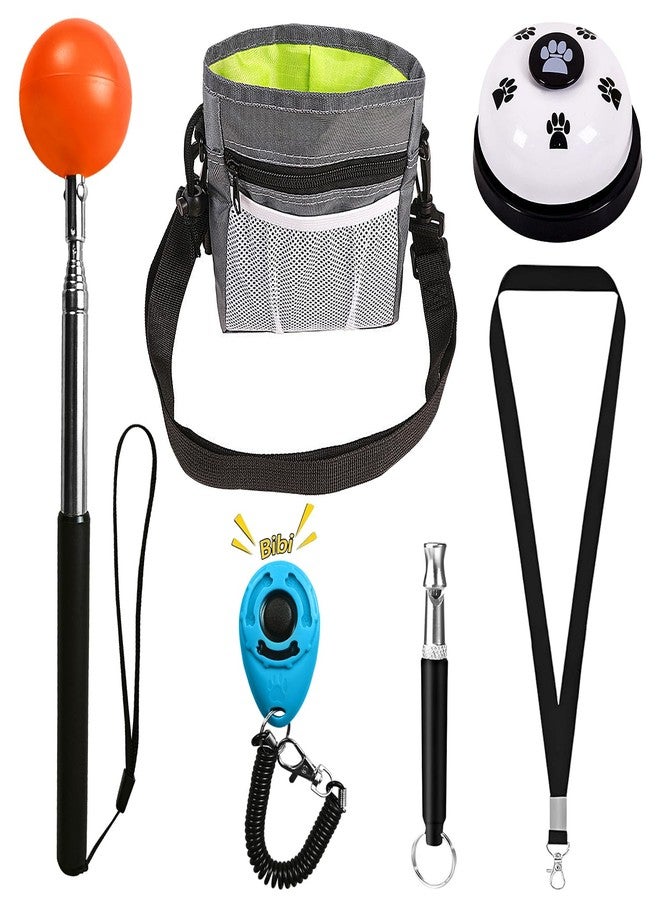 LASVIAL Training Kit - 1 Target Stick, 1 Training Clicker, 1 Whistle - Dog Training Equipment Tools, Cat Toilet Trainer Kit, Agility Training Lure Course For Dogs, Kitten Puppy Behavior Aids Trick (With Bell) - Image 1